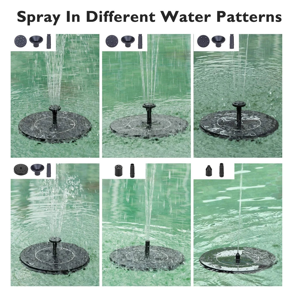 Hignconcerned Solar Fountain Pump 8 Nozzles for Outdoor Pond