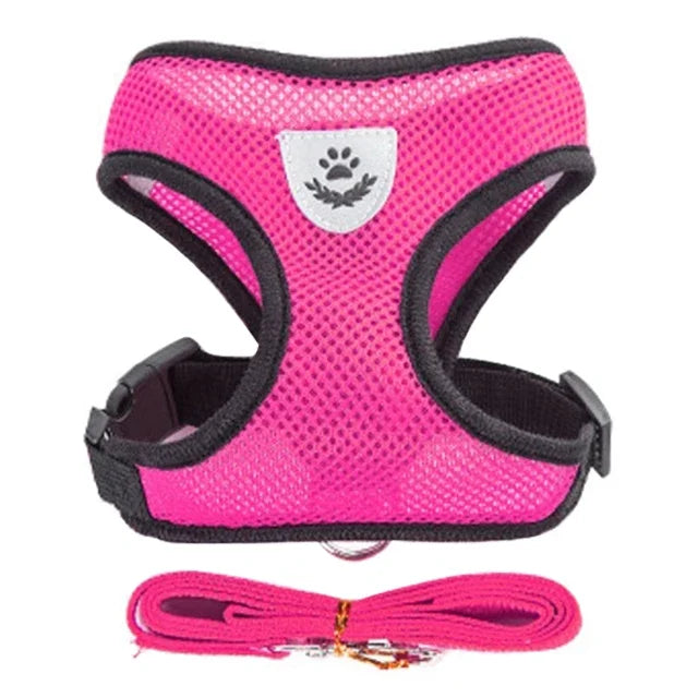 Adjustable Polyester Cat Harness Vest With Leash For Small Pets
