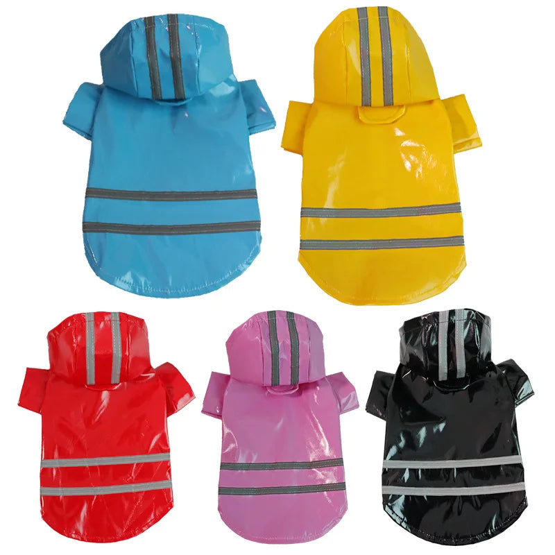 Waterproof Dog Raincoat With Hood PU Material For Dogs And Cats