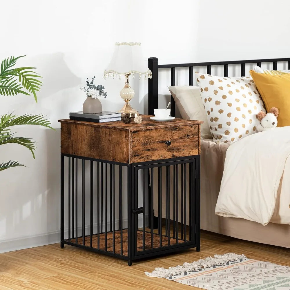 DAFIFY Wooden Dog Crate Furniture End Table Kennel