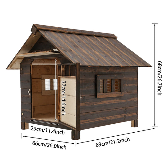 Hign-concerned Wooden Dog House With Window And Door