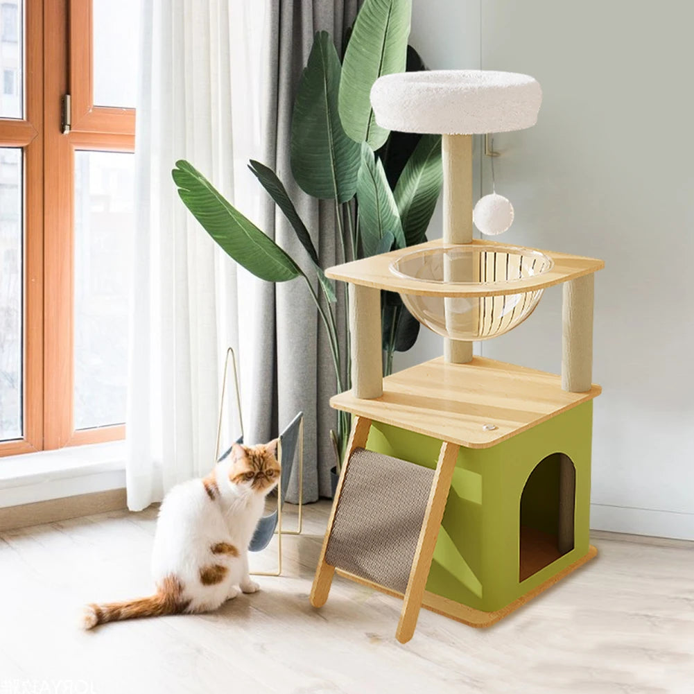 Hign-concerned Cat Tree Four Layer Climbing Frame With Scratching Posts