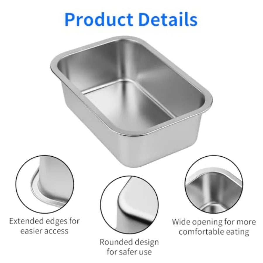 Stainless Steel Dog Water Bowl No Spill Outdoor Feeder Dish