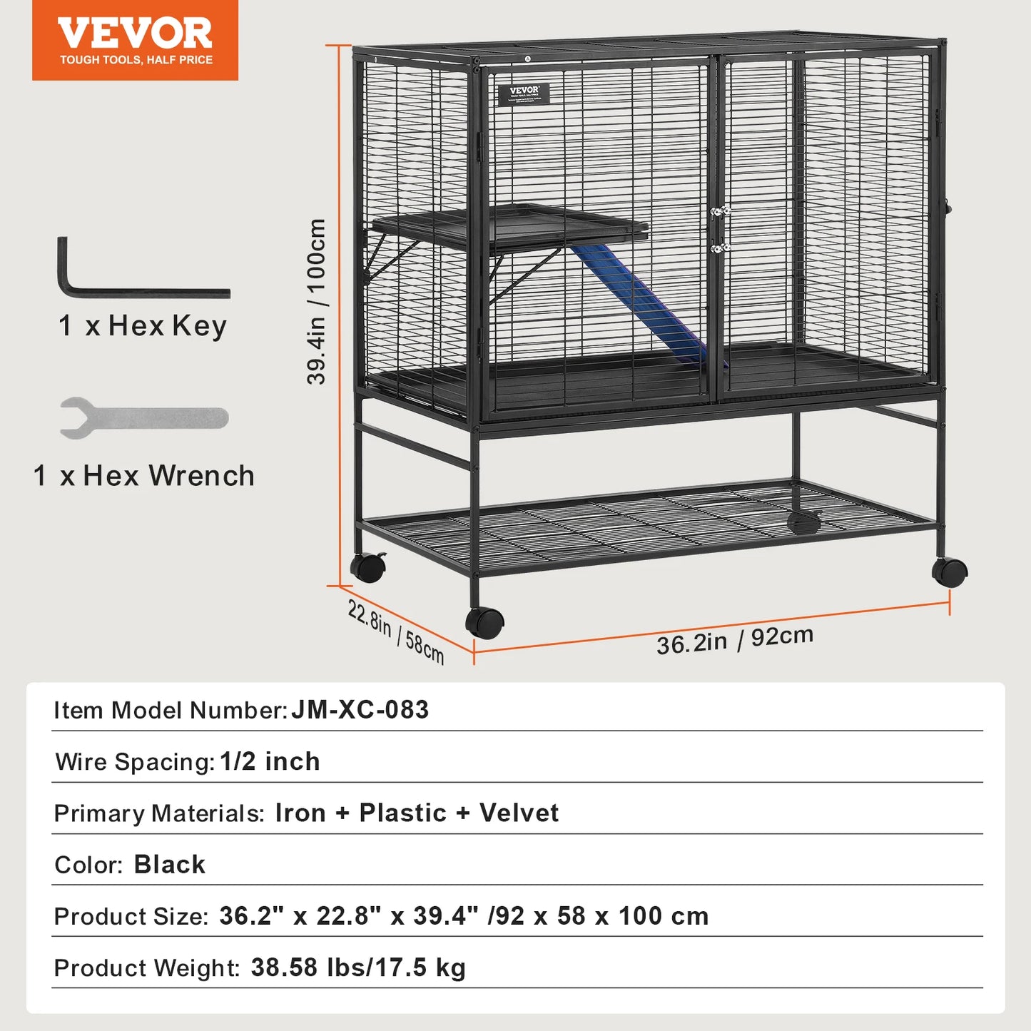 VEVOR Ferret Cage Four Tier Critter Nation Small Animal Cage