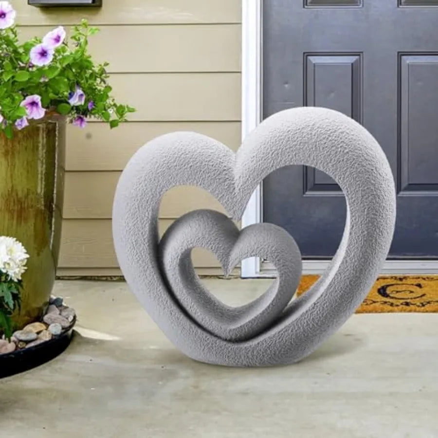Nesting Heart Garden Sculpture Memorial Statue for Cemetery