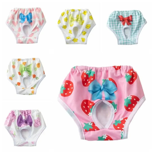 Washable Dog Physiological Pants Leakproof Breathable Cartoon Print Diaper