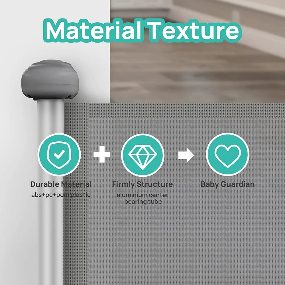 Retractable Baby Safe Doorways Gate For Doorways And Stairs