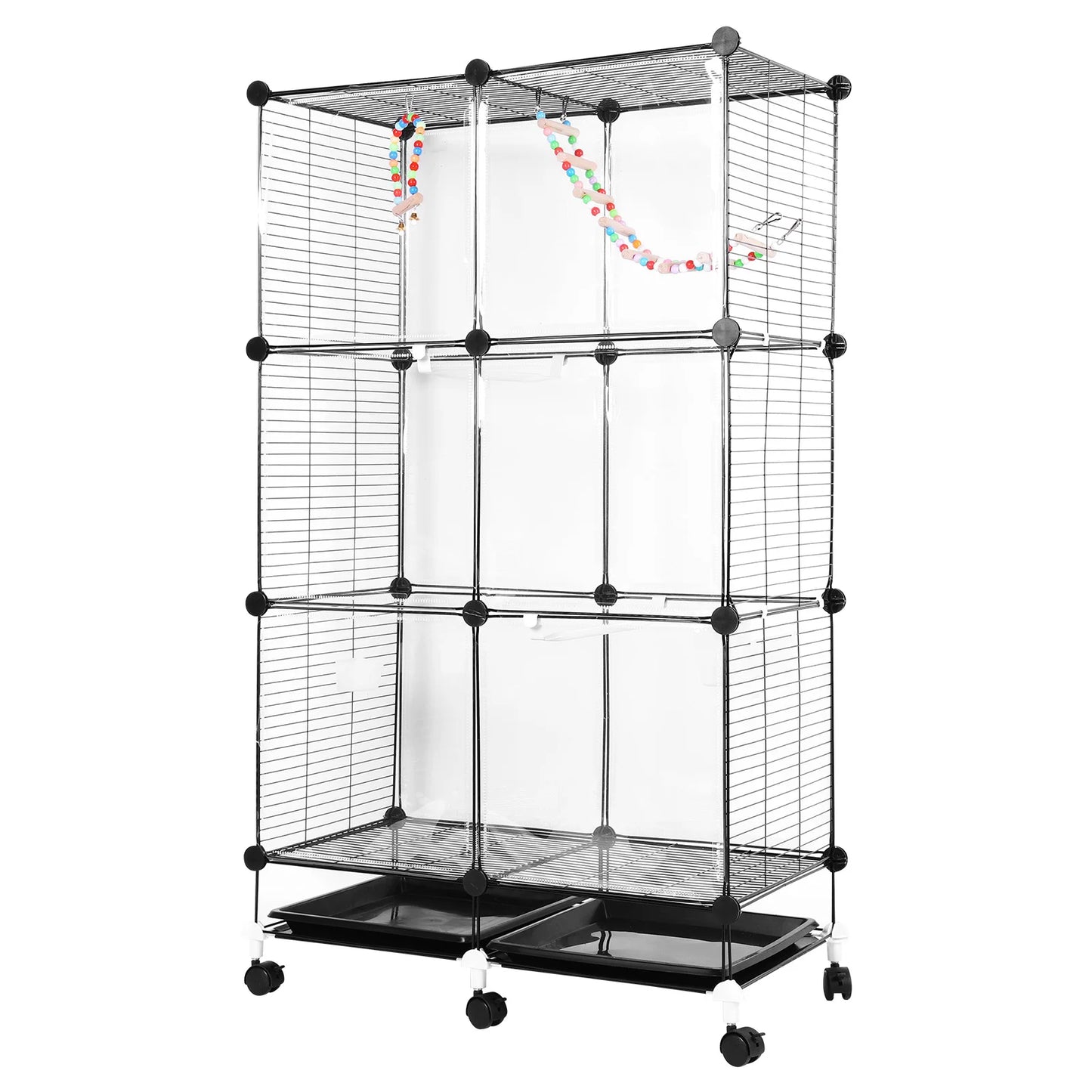 Large Bird Cage Multi Level Aviary With Removable Tray Parrot