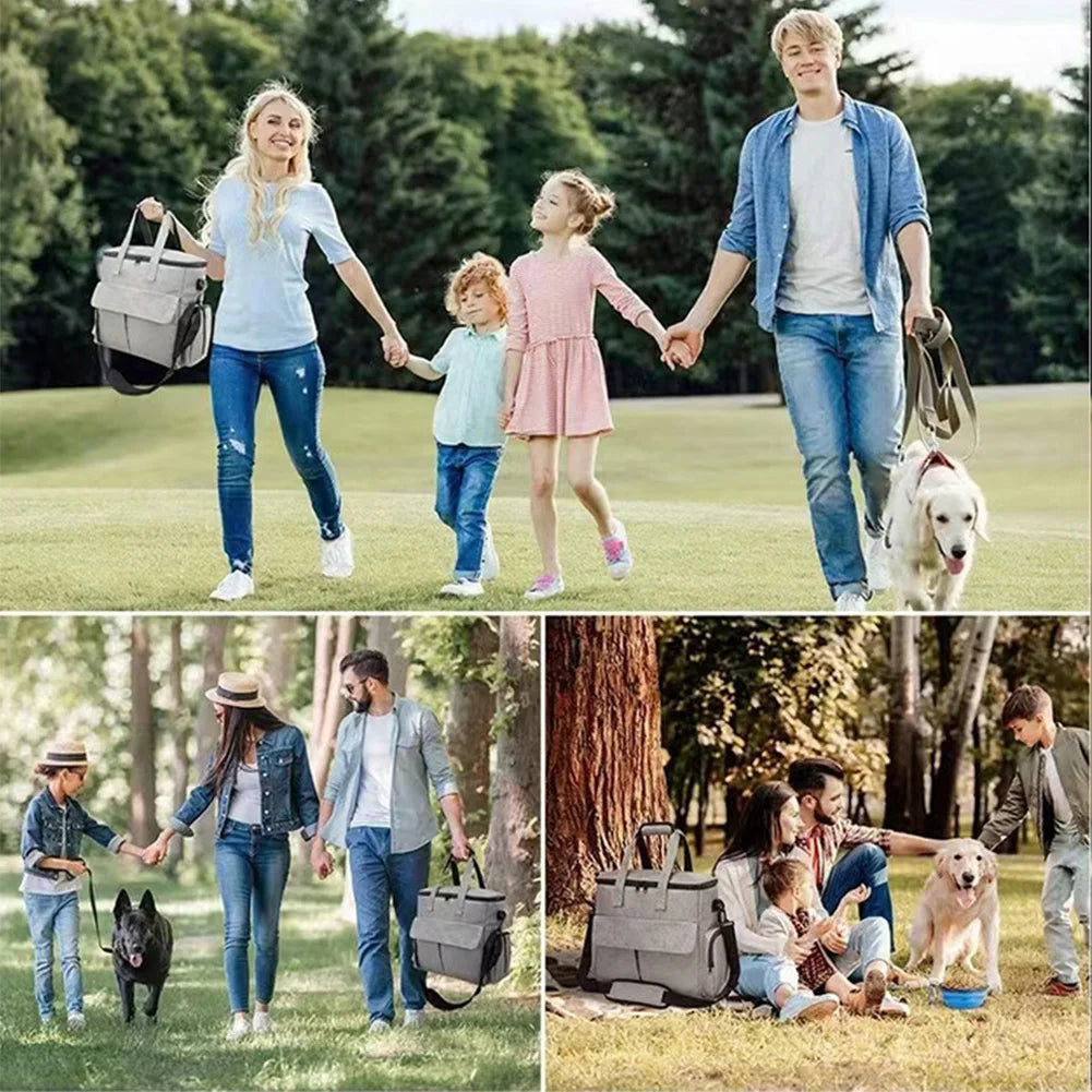 TWISTER.CK Dog Travel Backpack With Food Bags Placemat And Bowls