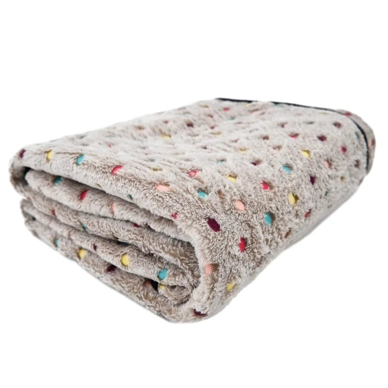 Soft Fluffy Pet Blanket Dot Pattern Ultra Cozy For Pets