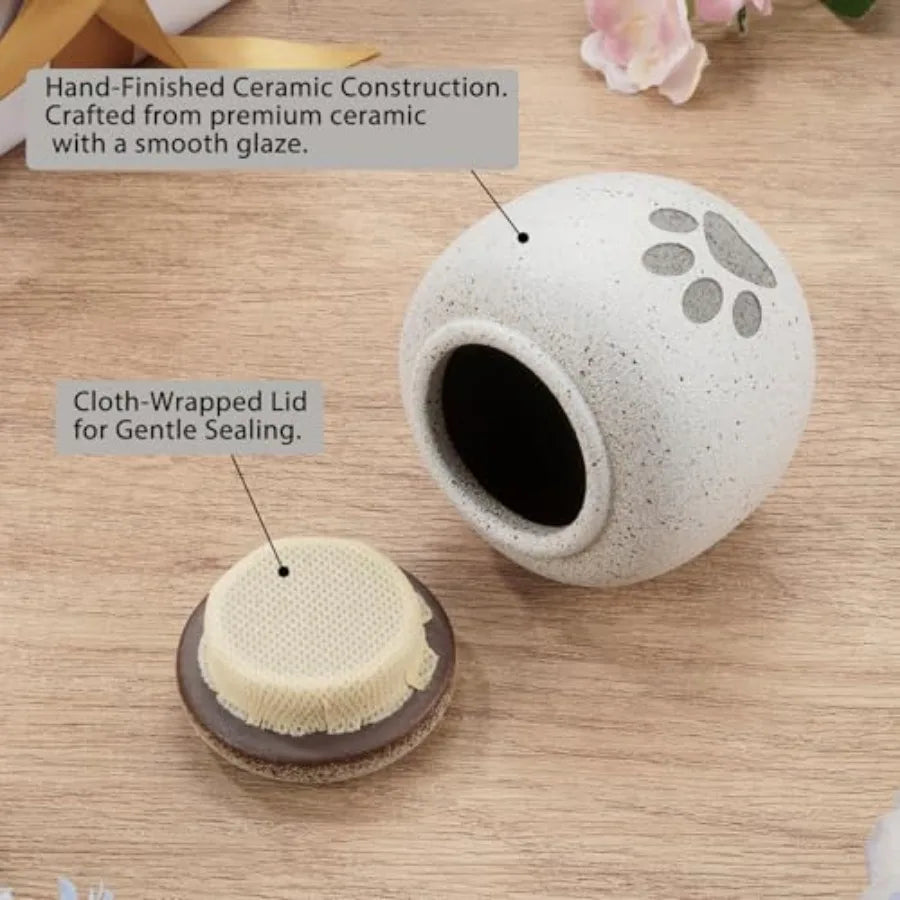 Pet Urn For Dogs And Cats Ceramic Keepsake Ashes Memorial