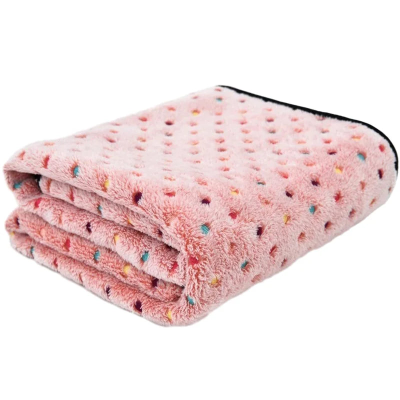 Soft Fluffy Pet Blanket Dot Pattern Ultra Cozy For Pets