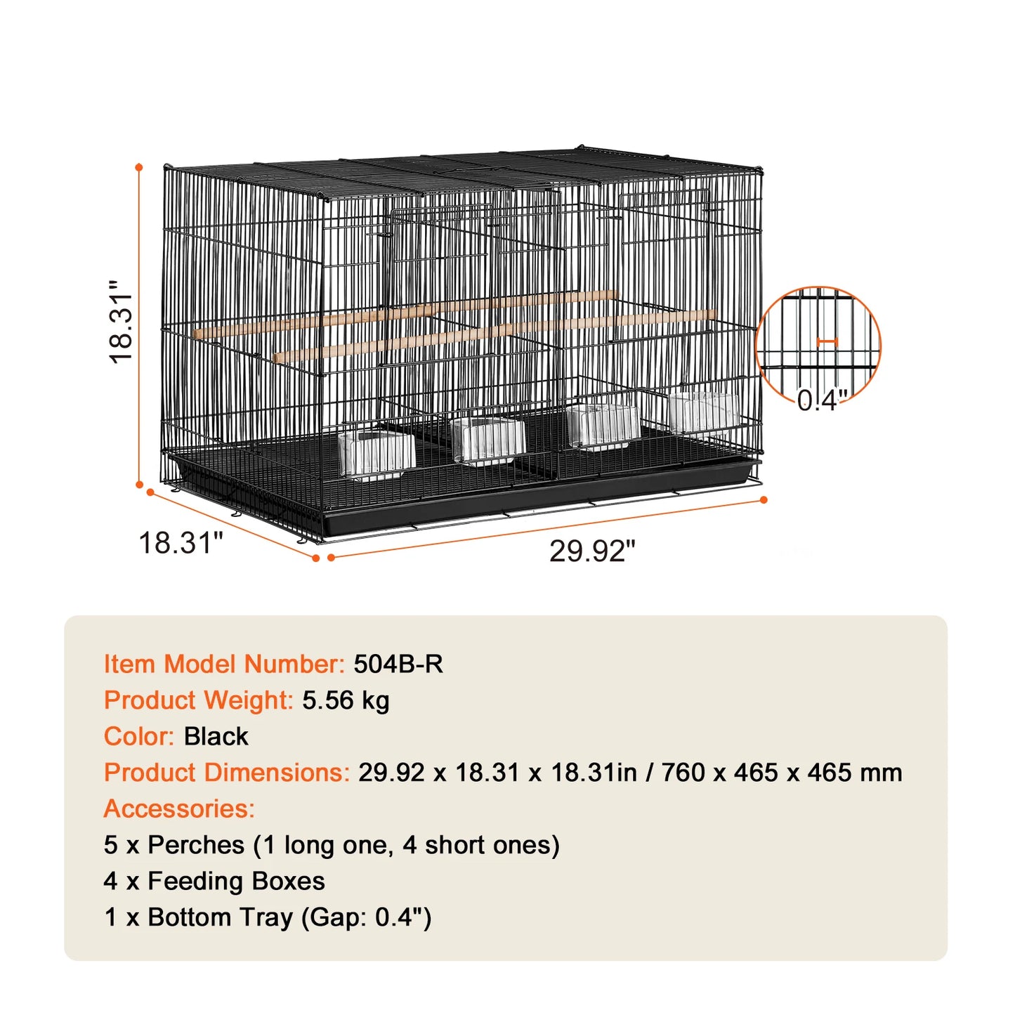 SucceBuy Flight Cage Stackable Divided For Small Birds