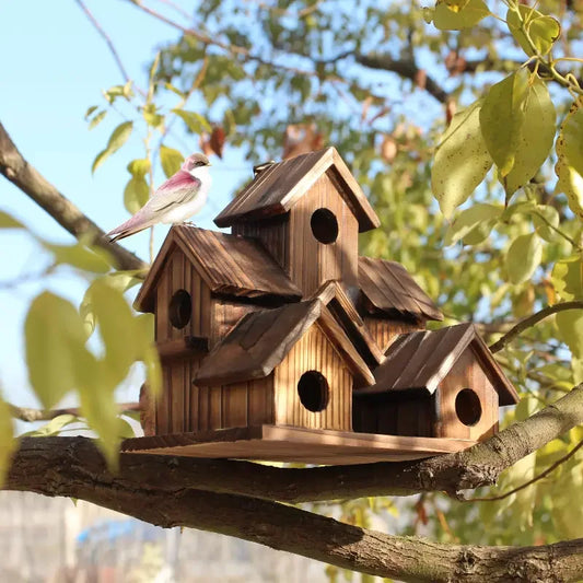 Zhejiang Bird House Natural Wood Hummingbird Cardinal