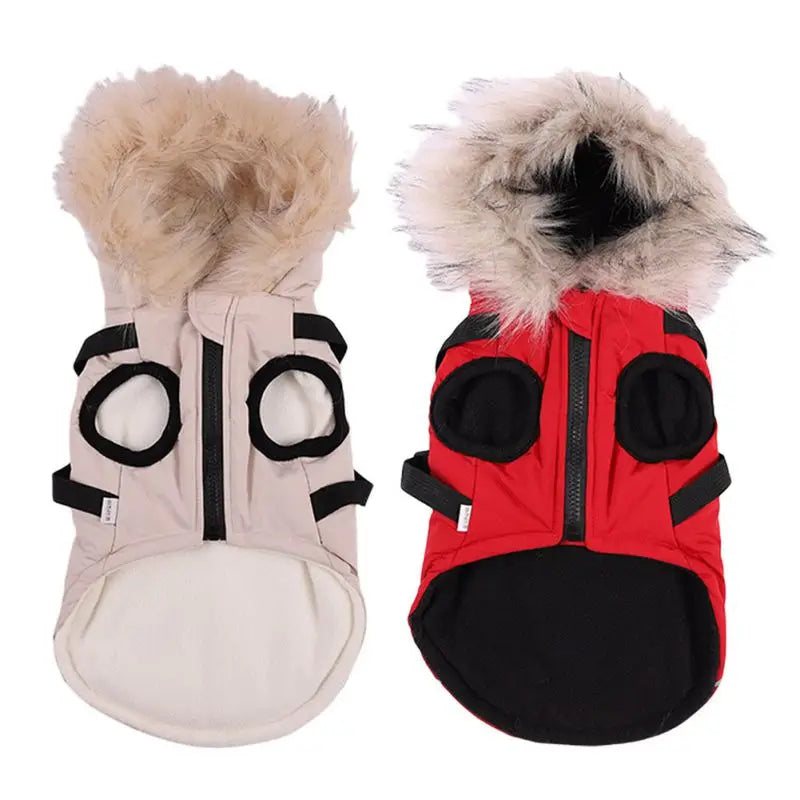 Winter Dog Harness Jacket Waterproof Hooded Coat for Dogs