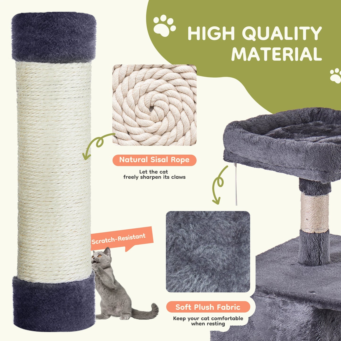 JHK Cat Tree Tower Multi Level Climbing Tower Indoor