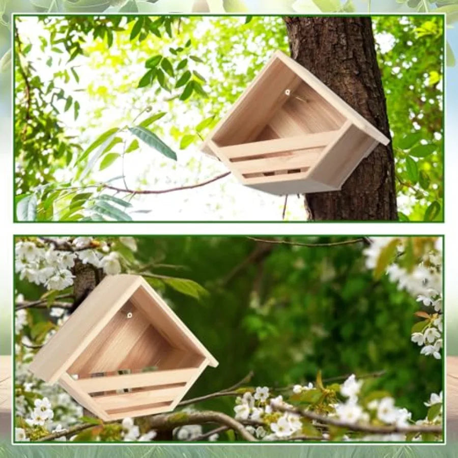 Cedar Dove Nesting Box Two Pack Outdoor Bird Roosting Platform
