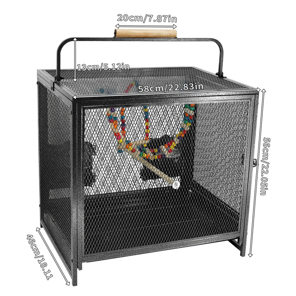 Guangdong PremiumIndustrialGradeHeavyDuty Wrought Iron Bird Cage Travel Carrier Pro
