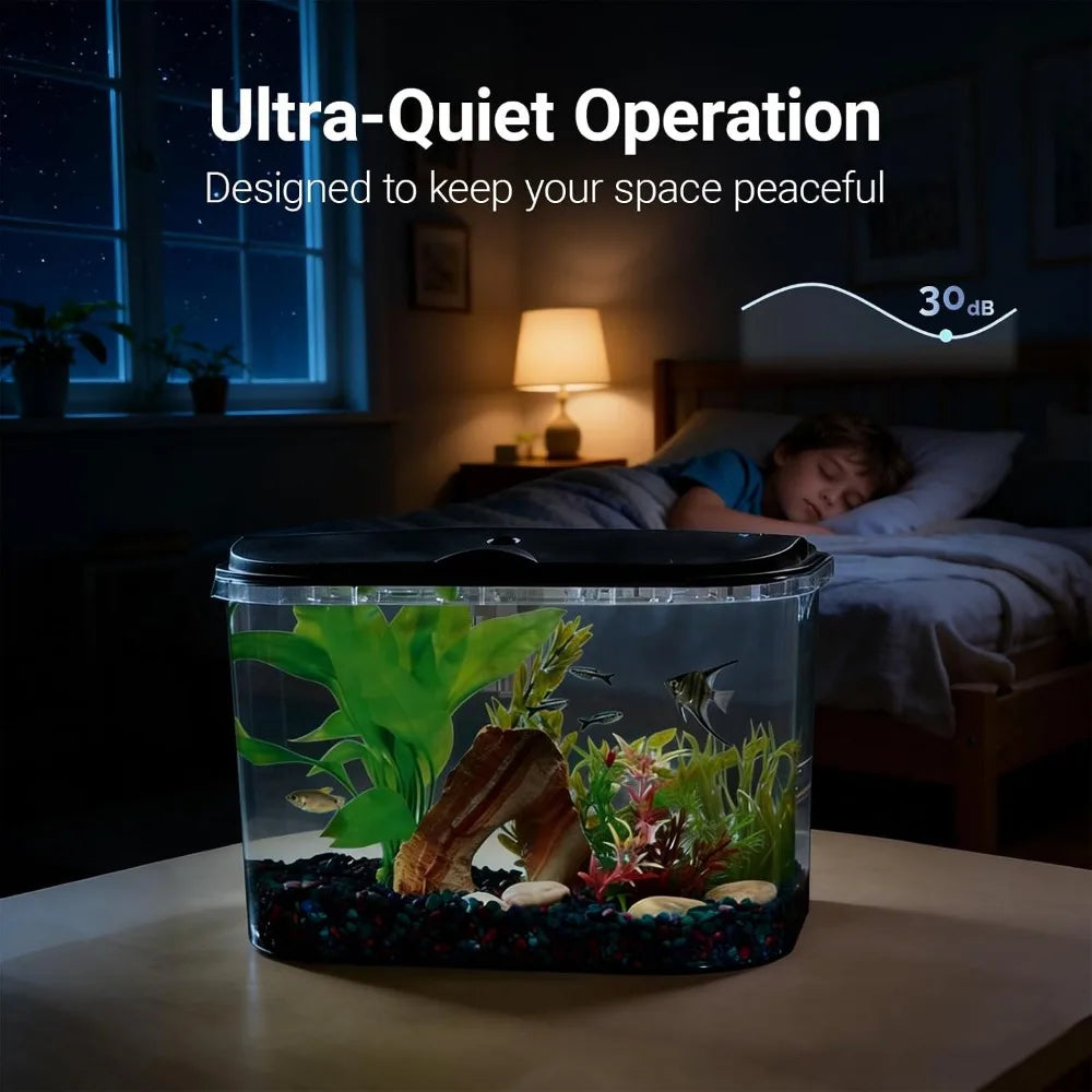 Aquarium Kit With LED Lighting And Power Filter For Tropical Fish