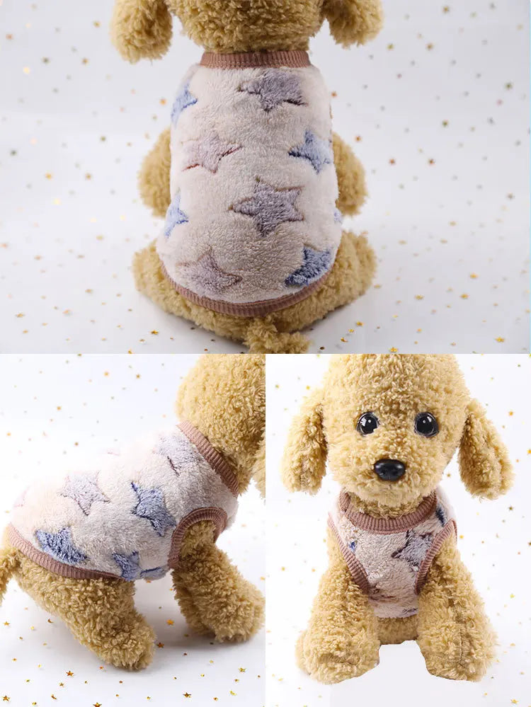Cute Dog Winter Vest Soft Flannel Puffer Jacket For Dogs