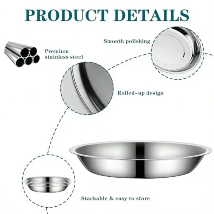 4 Pack Stainless Steel Cat Bowls For Indoor Cats Durable