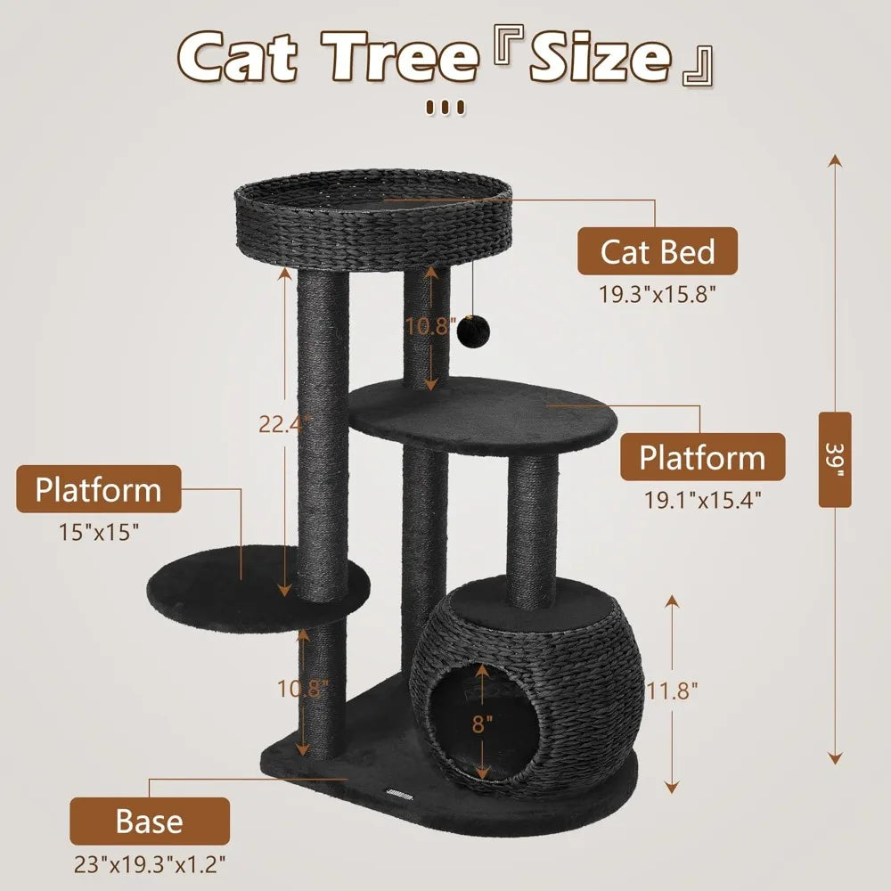Dafify Modern Cat Tree Indoor Play And Rest With Sisal