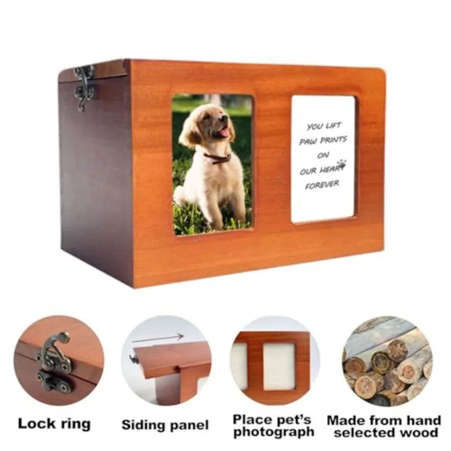Pet Urn With Photo Frame For Dog Cremation Memory Box