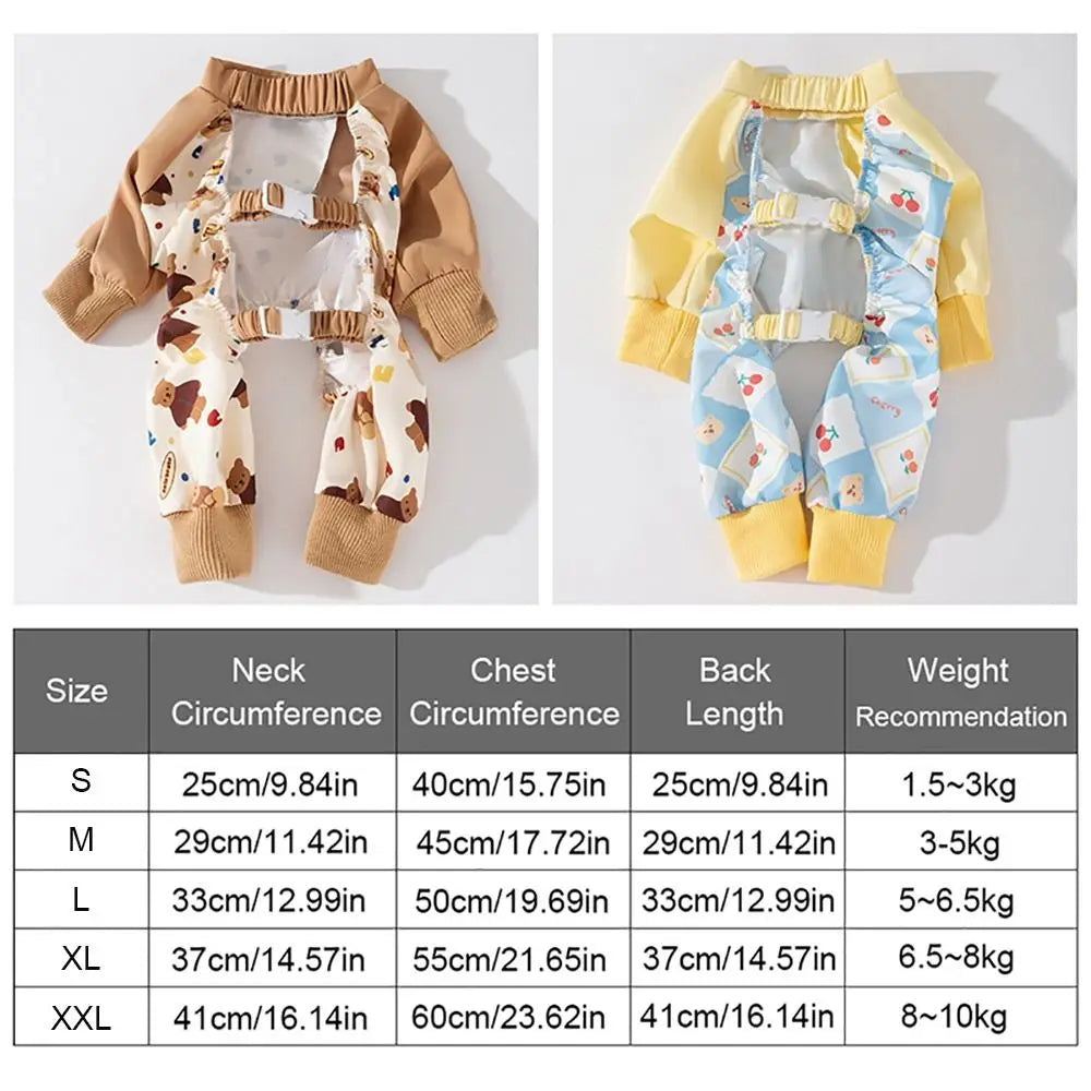 NONECN Waterproof Dog Four Legged Pants With Elastic Back