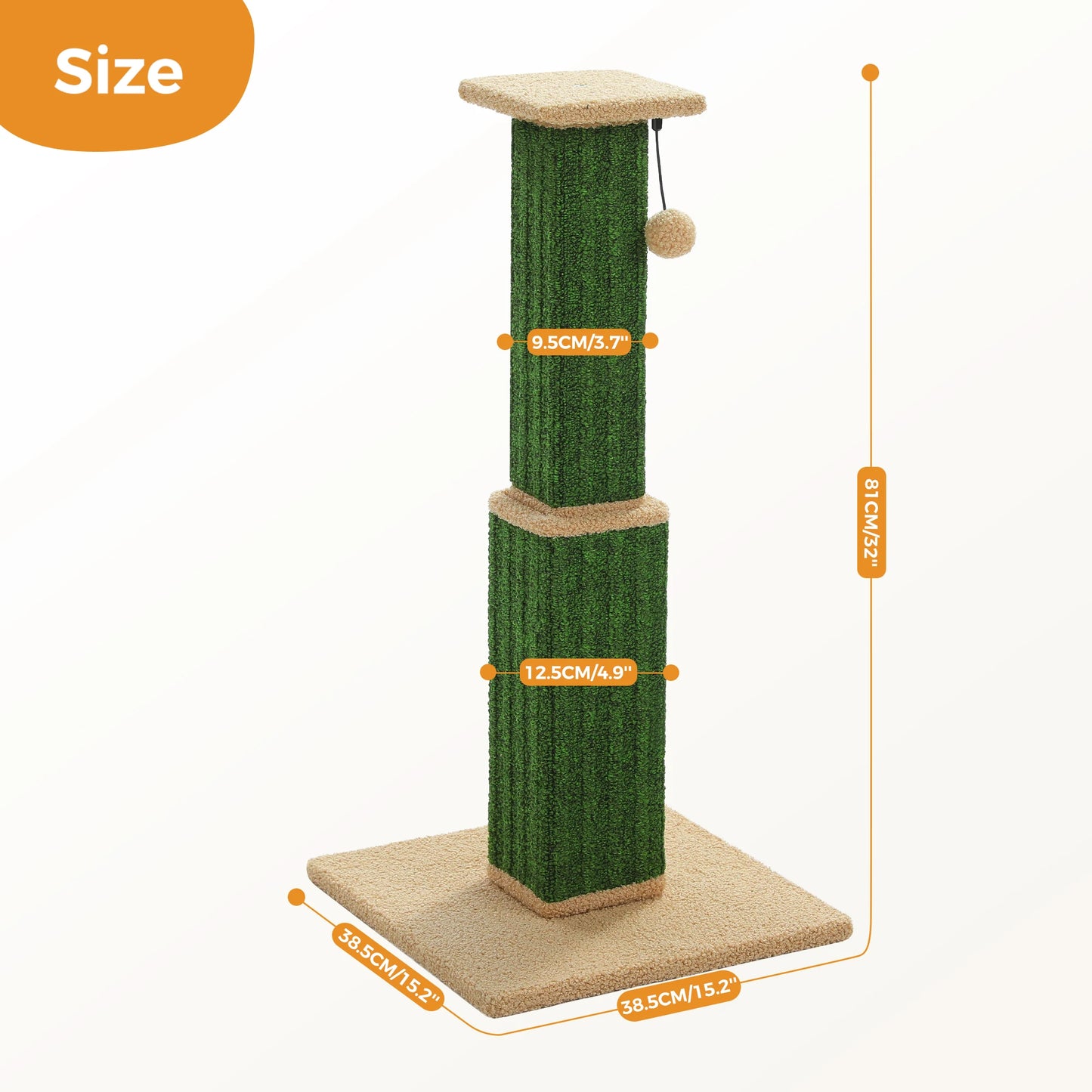 PAWZ Road Large Cat Scratching Post for Indoor Cats