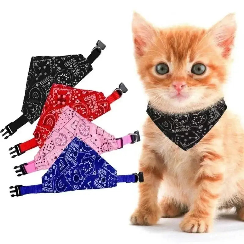 Lovely Adjustable Cat Collar Bandana Tie Scarf For Pets