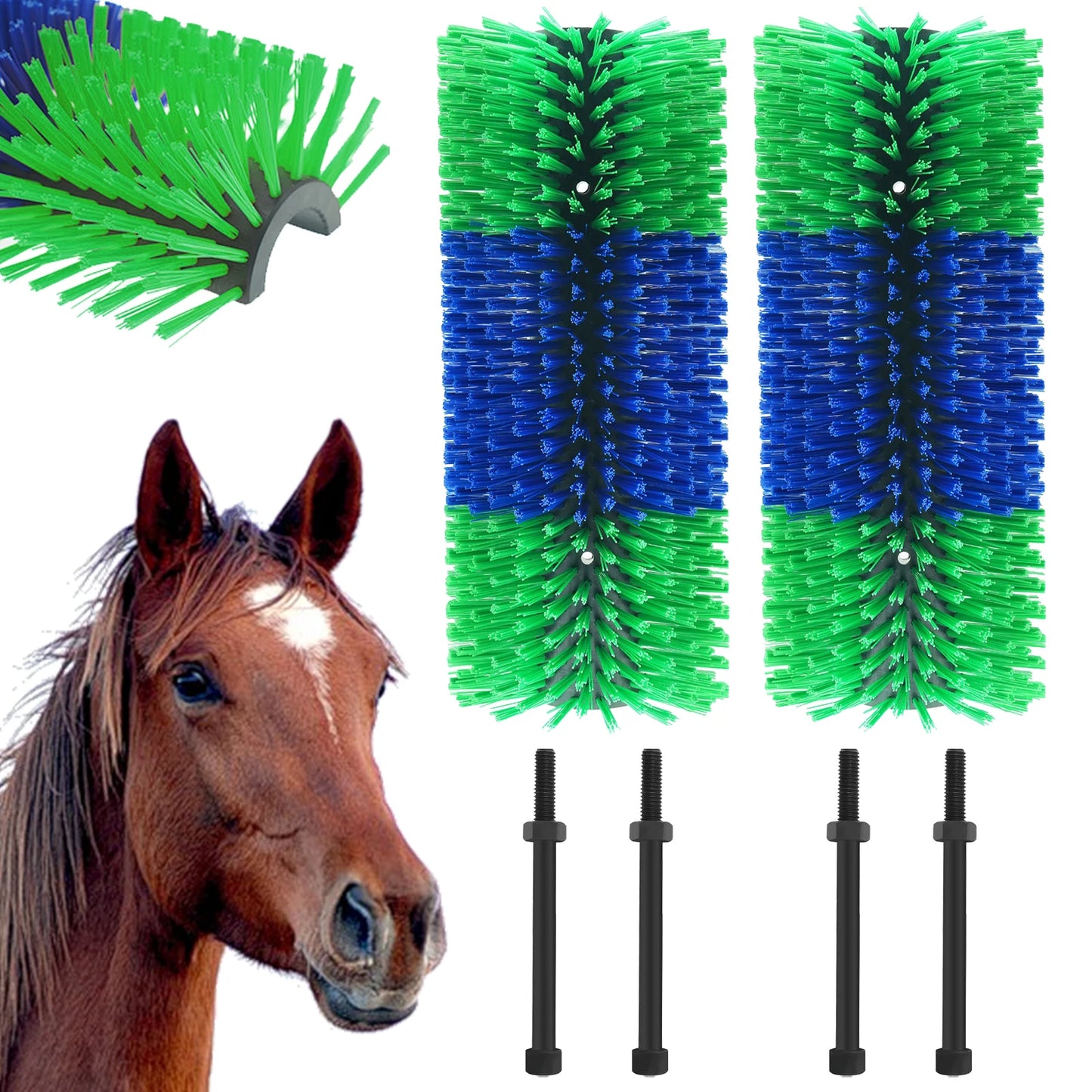 TWISTER.CK Livestock Scratch Brush Kit for Horse and Cattle