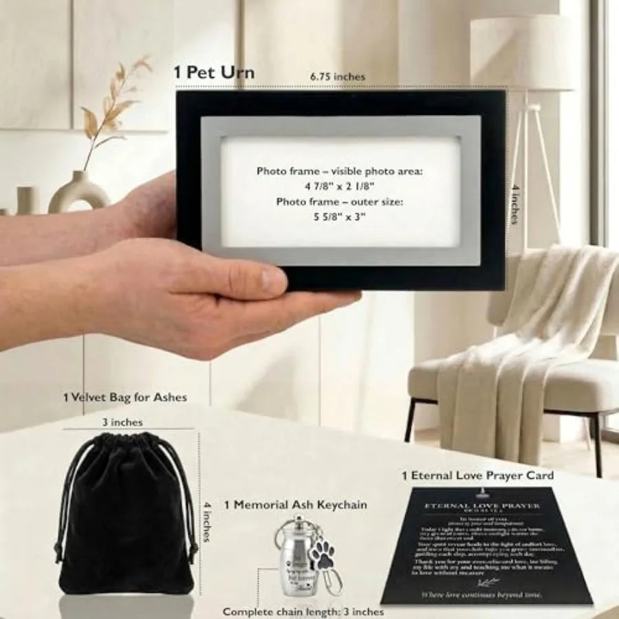 Pet Memorial Dog Urn Set With Photo Frame And Accessories
