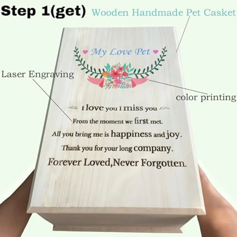 Wooden Handmade Pet Casket For Dogs And Cats Memorial