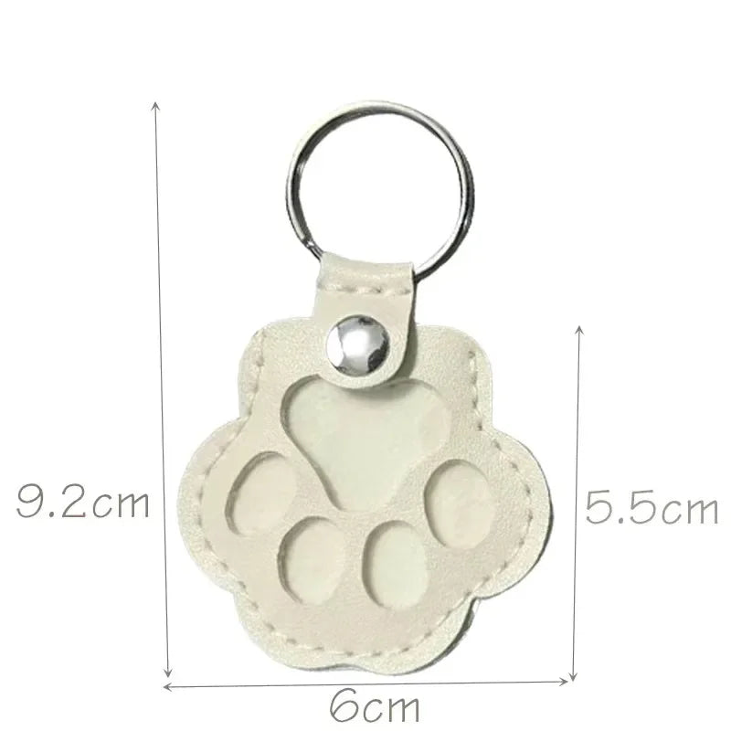 Button Leather Memorial Pet Hair Keepsake Keychain for Pet Fur