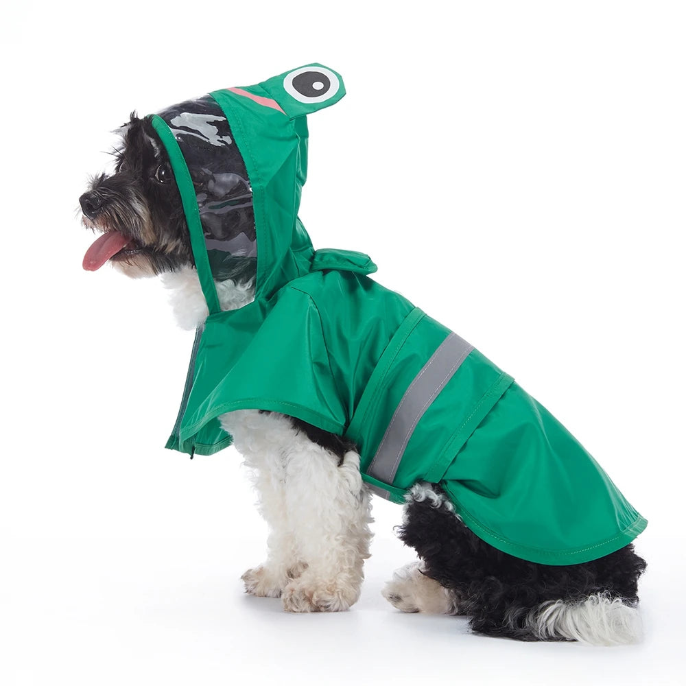Reflective Waterproof Dog Raincoat With Hood For Outdoors