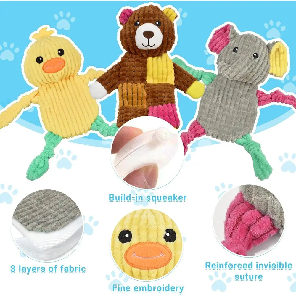 5 Pack Squeaky Dog Toys Bundle Crinkle Toys For Dogs