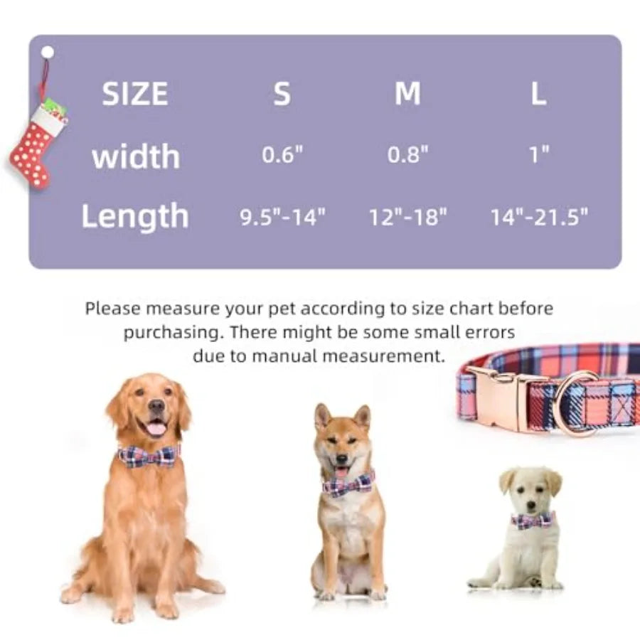 Adjustable Bow Tie Dog Collar With Printed Cute Pattern