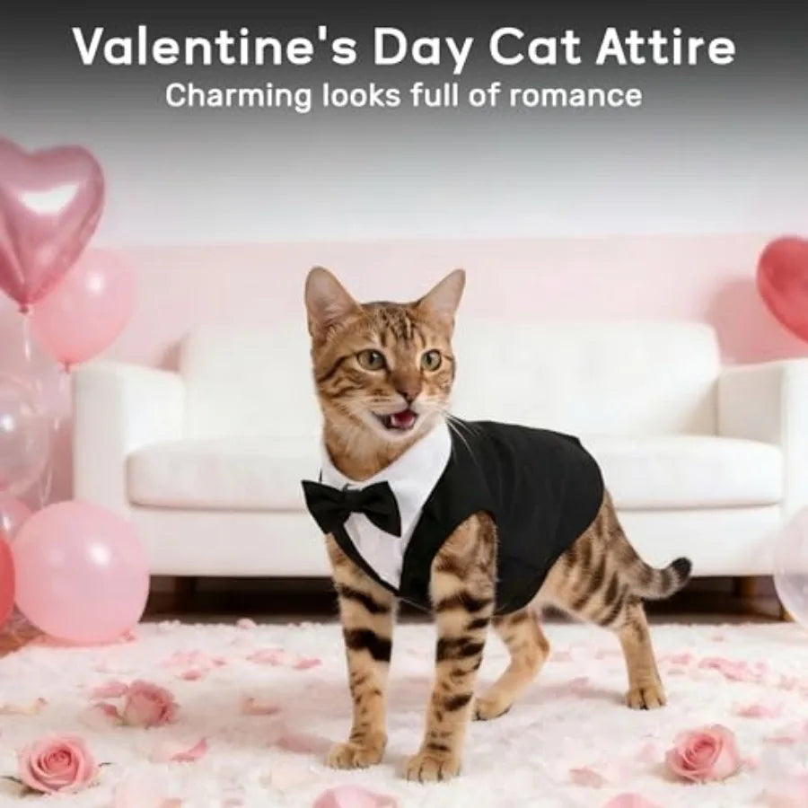 Cat Tuxedo Bow Tie Costume For Cats Formal Wear Classic