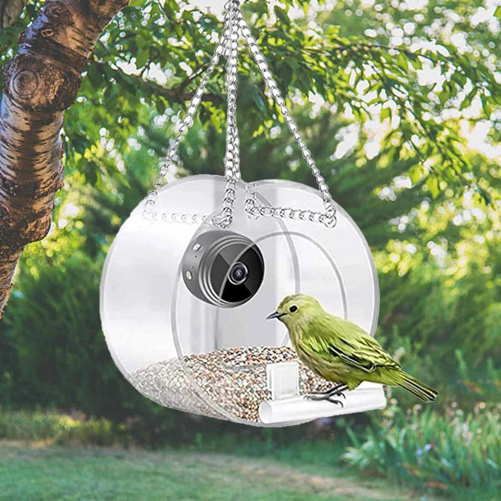 Feature Transparent Smart Bird House Feeder With Camera