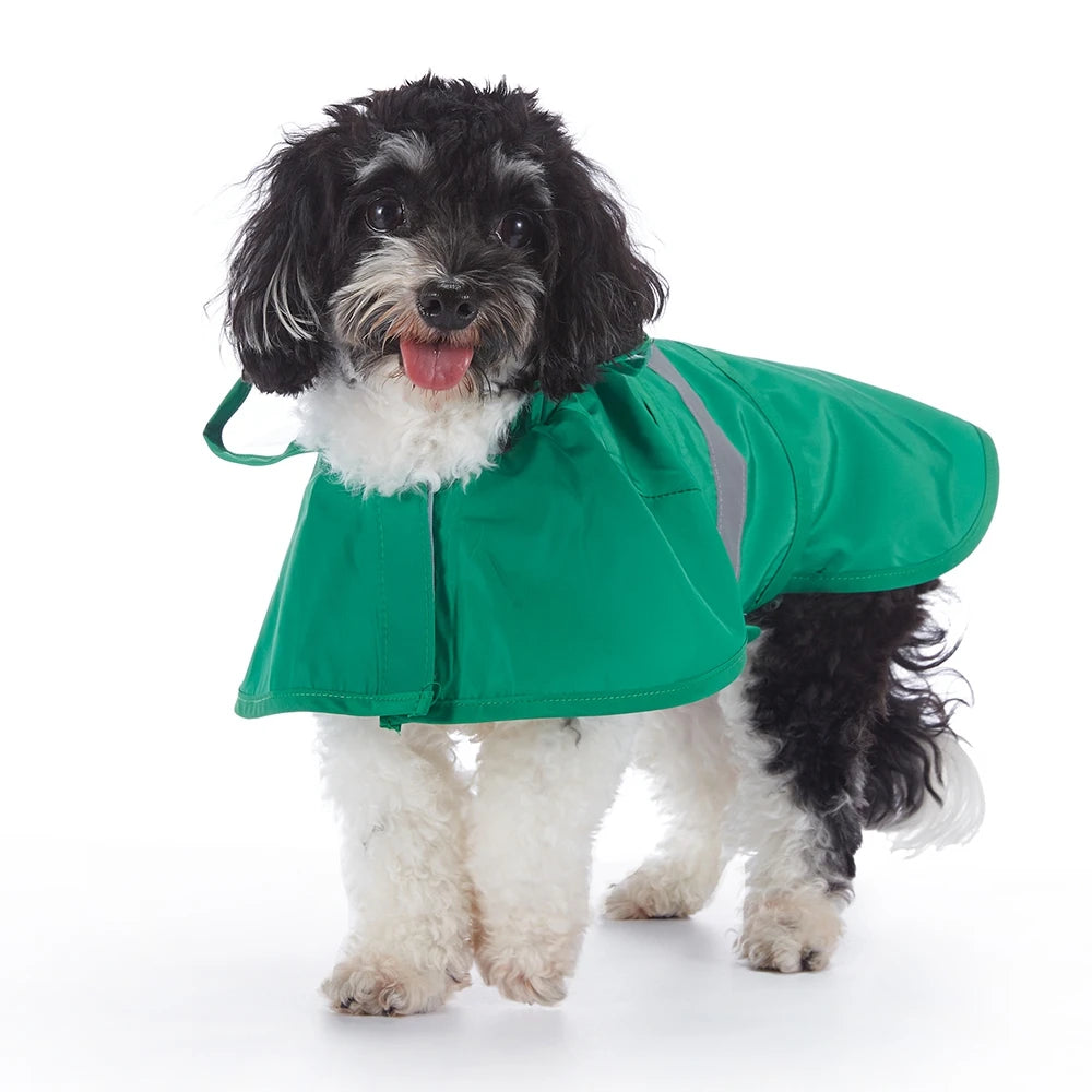Reflective Waterproof Dog Raincoat With Hood For Outdoors
