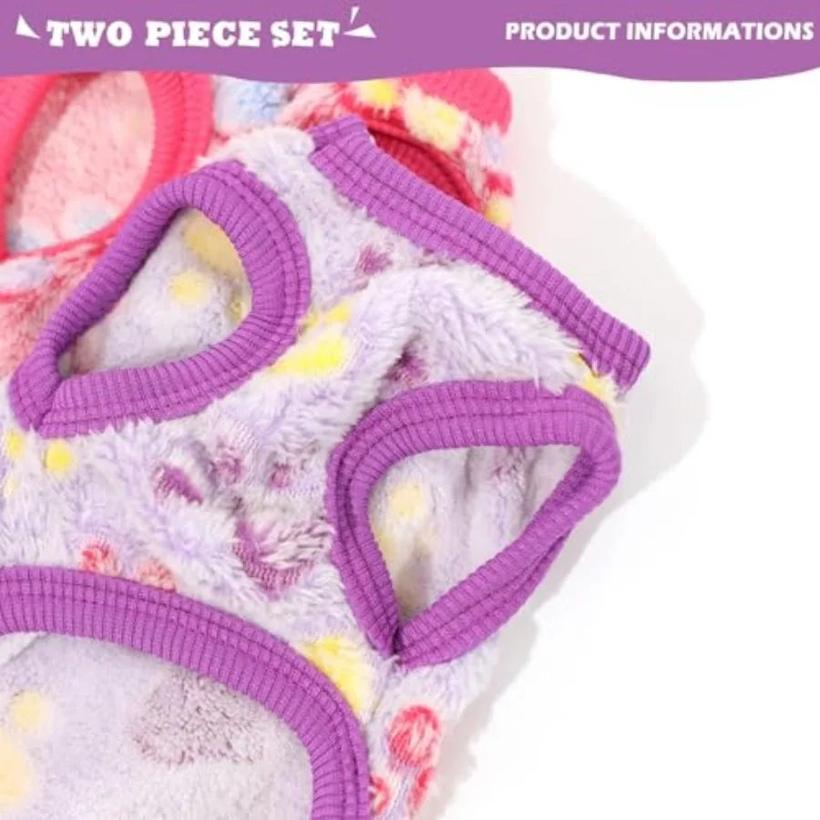 Two Pack Dog Sweaters Winter Fleece Clothing For Pets