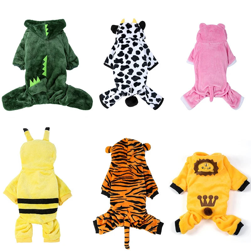 Soft Fleece Pet Jumpsuits for Small Dogs and Cats Hoodies