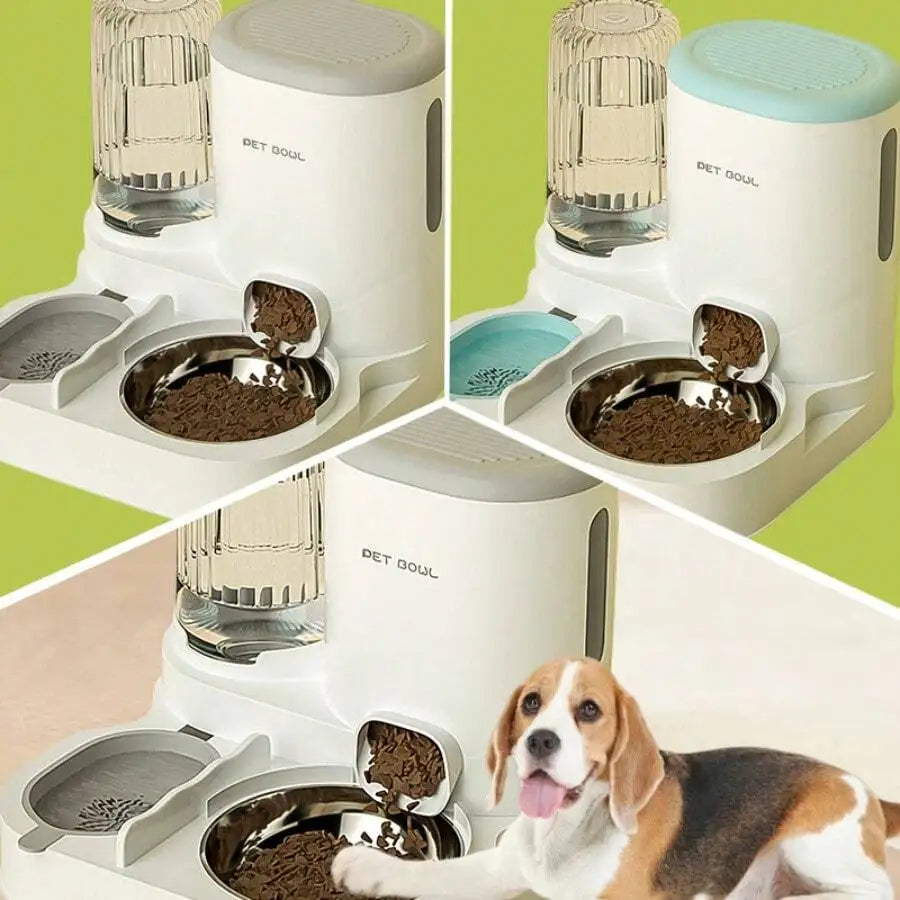 Two In One Automatic Cat Water Dispenser And Feeding Station