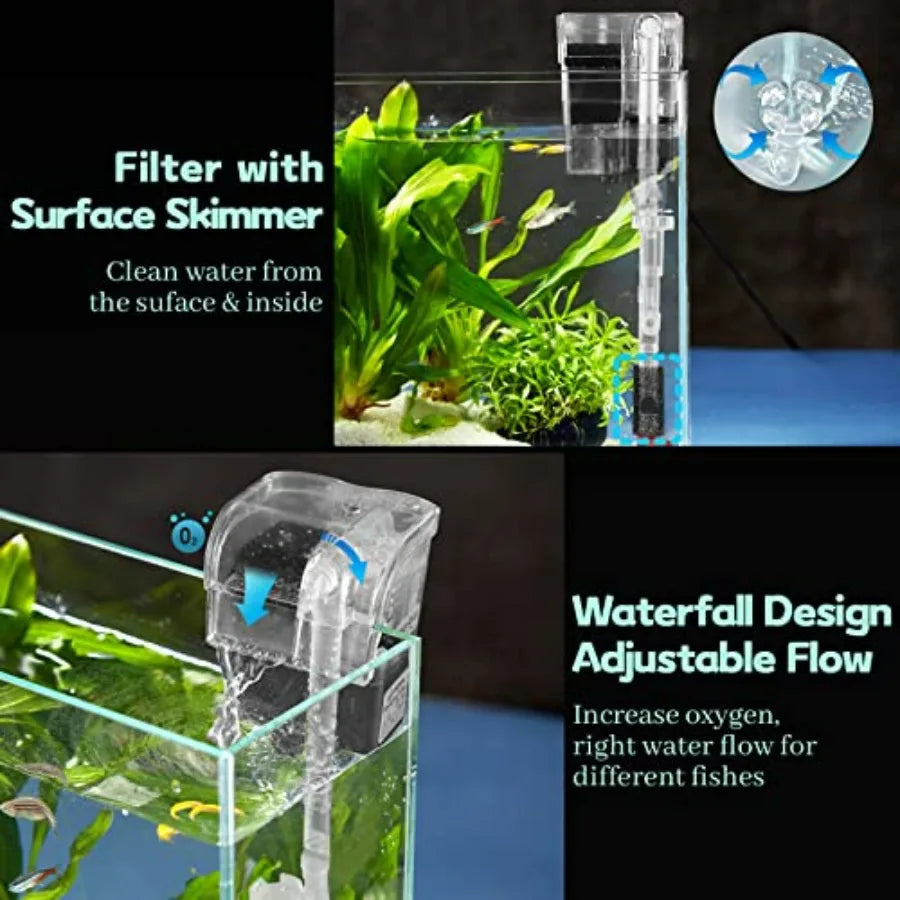 Rimless Glass Aquarium Starter Kit Ultra Clear Low Iron Tank
