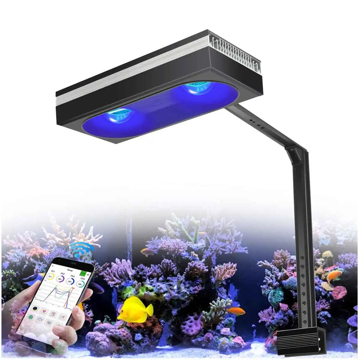 PopBloom RL180 WiFi LED Aquarium Light Full Spectrum 180W