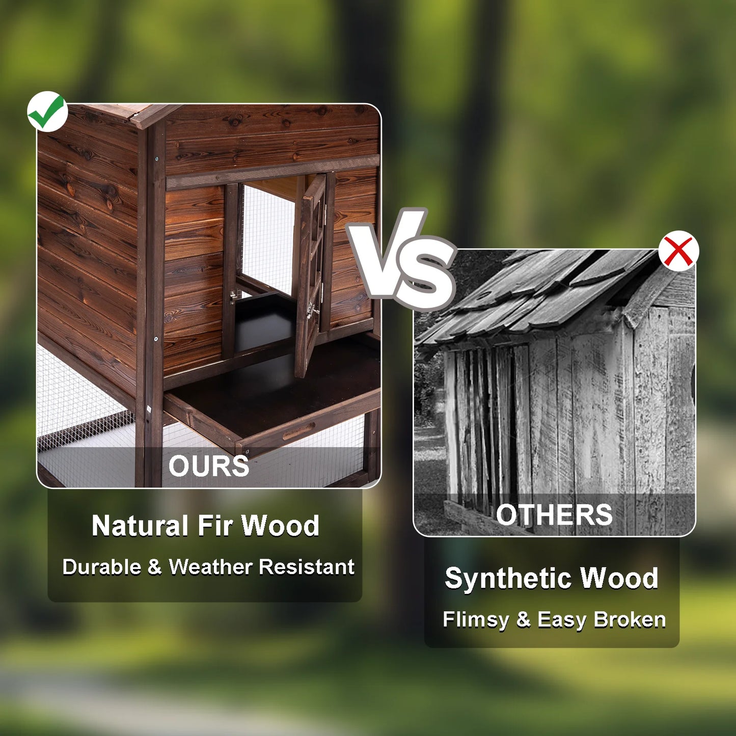 Hign-concerned Chicken Coop For 5 Chickens Nesting Box And Run