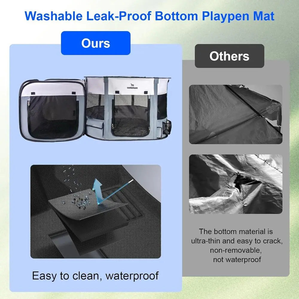 Indoor Outdoor Pet Playpen 2 In 1 Waterproof Dog Crate