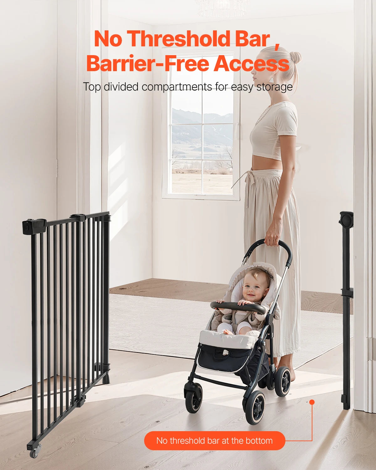 VEVOR Baby Gate Adjustable Width for Child and Pet Safety