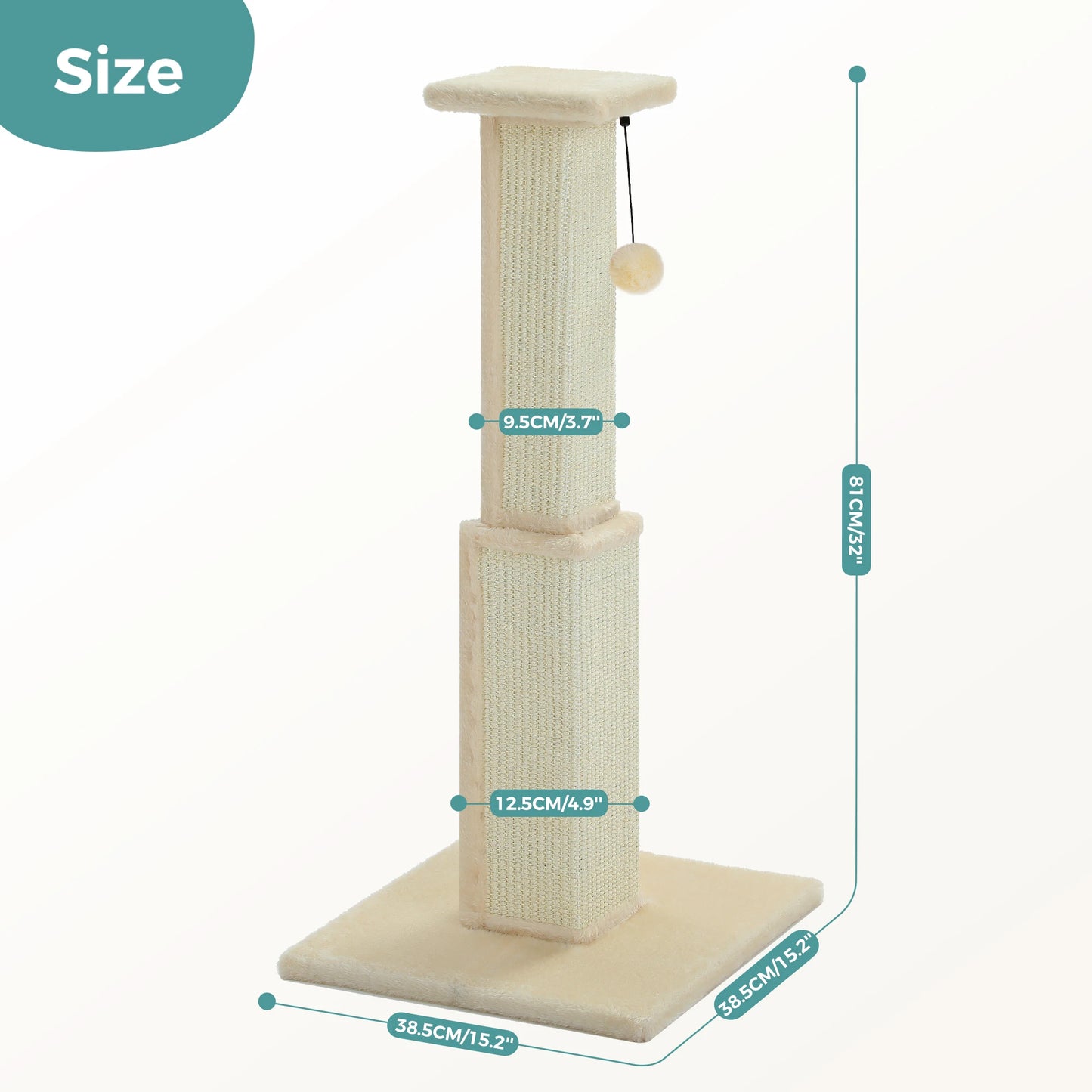 PAWZ Road Large Cat Scratching Post for Indoor Cats