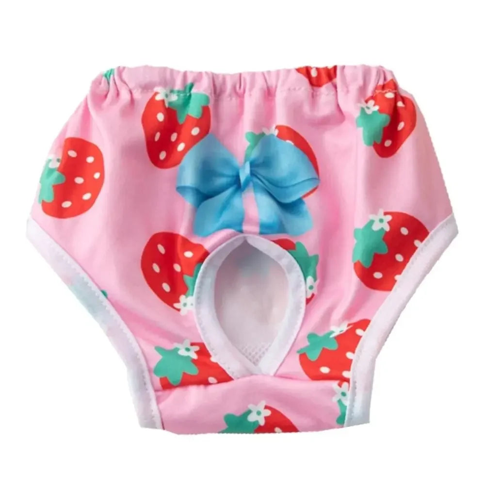 Washable Dog Physiological Pants Leakproof Breathable Cartoon Print Diaper